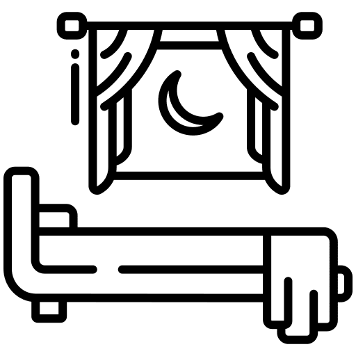 Sleeping bedtime window night icon Sleeping bedtime window night icon