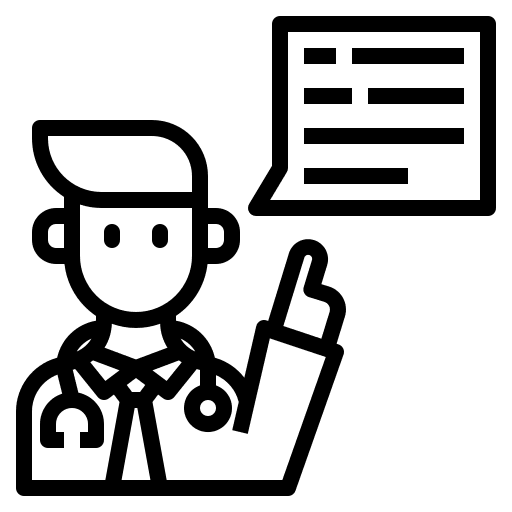 Doctor healthcare chat box professions and jobs icon