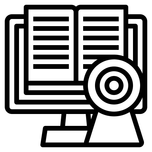 Online education distance book web camera icon Online education distance book web camera icon