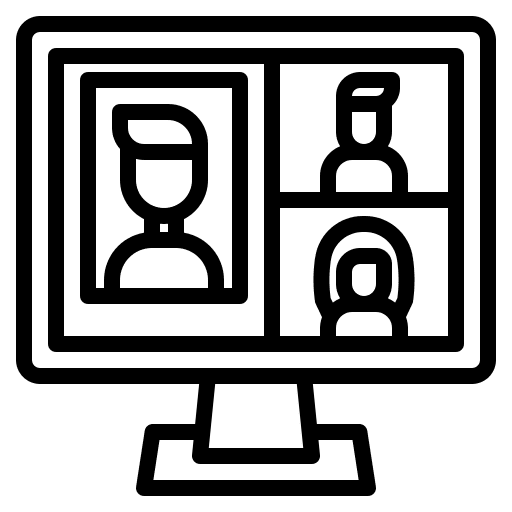 Video conference communications quarantine meeting icon