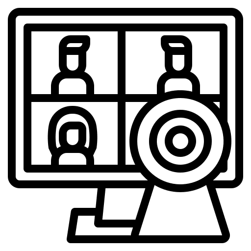 Video conference meeting distance communications icon