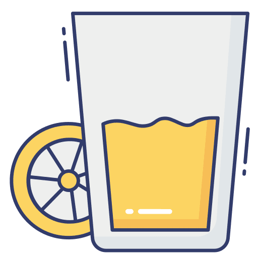 Lemon juice glass fresh lemon juice icon