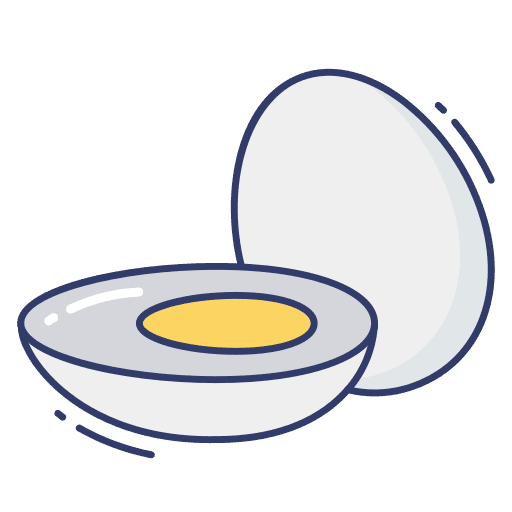 Boiled egg food and restaurant yolk healthy food icon