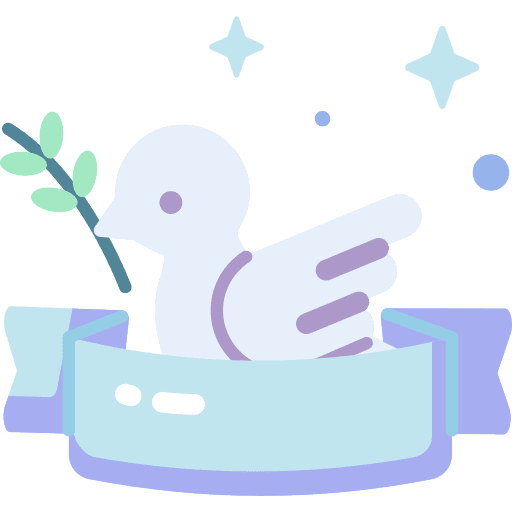 Dove bird olive ribbon icon