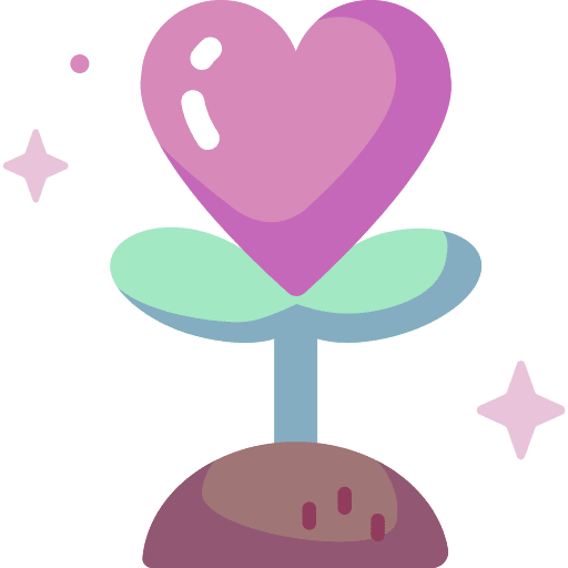 Love flower heart care icon