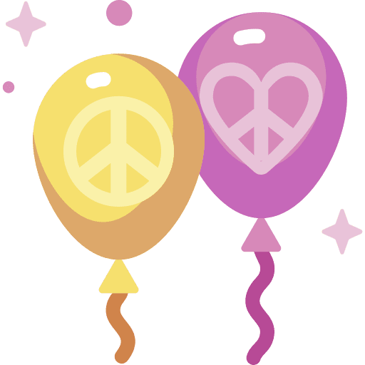 Balloons celebration party peace icon