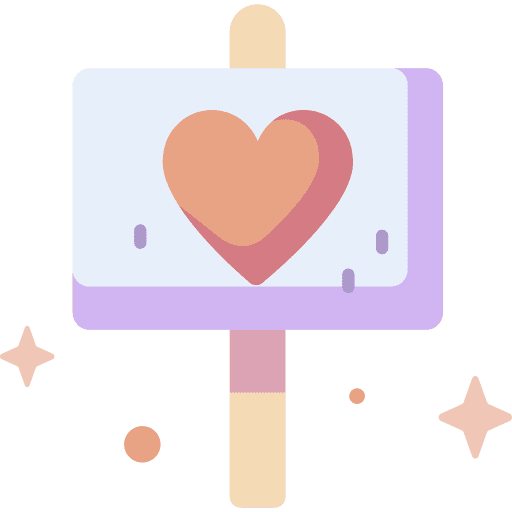 Banner heart sign love icon
