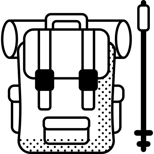 Hiking travel baggage camping icon