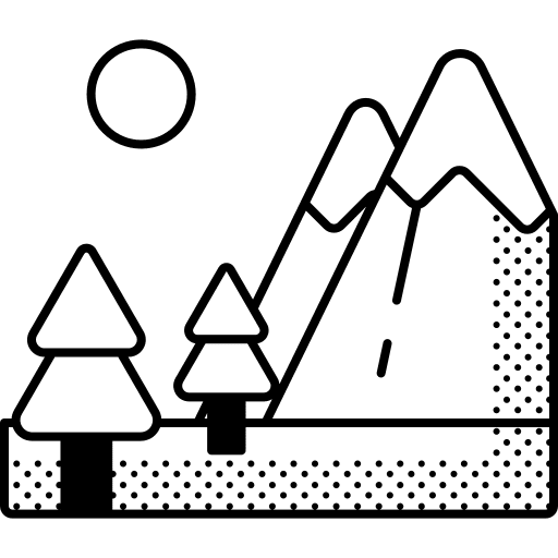 Nature mountains sun nature icon Nature mountains sun nature icon