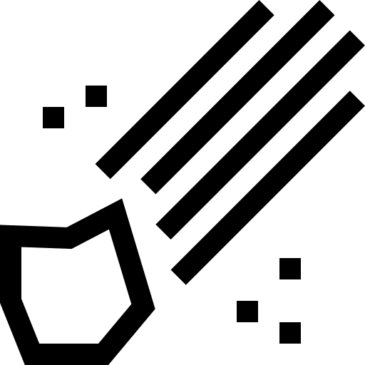 Meteorite falling collision space icon