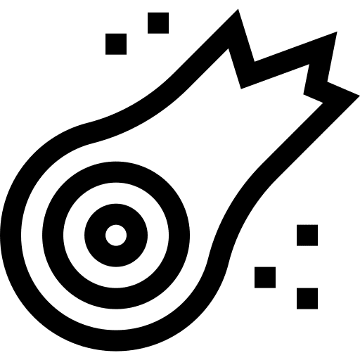 Asteroid collision space astronomy icon