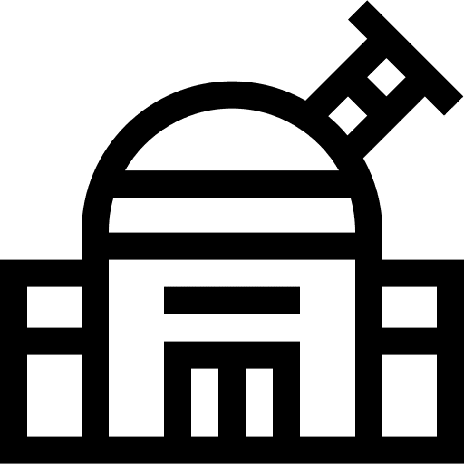 Observatory architecture and city telescope observatory icon