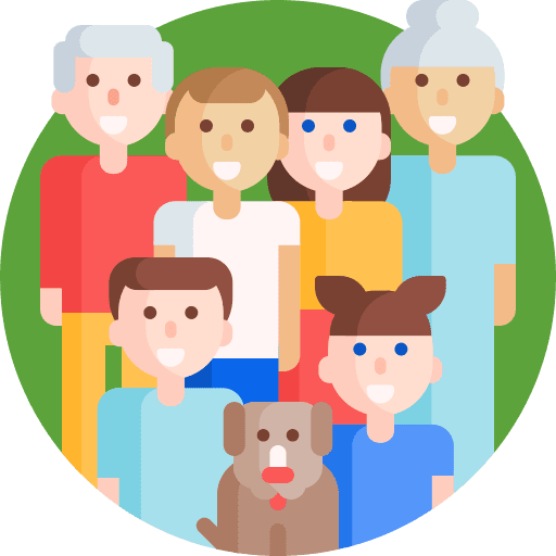 Big family grandparents children kid and baby icon