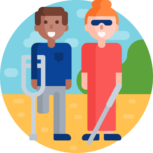 Disabled man disability healthcare and medical icon