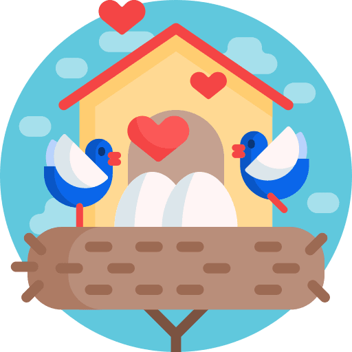 Bird heart animals bird home icon