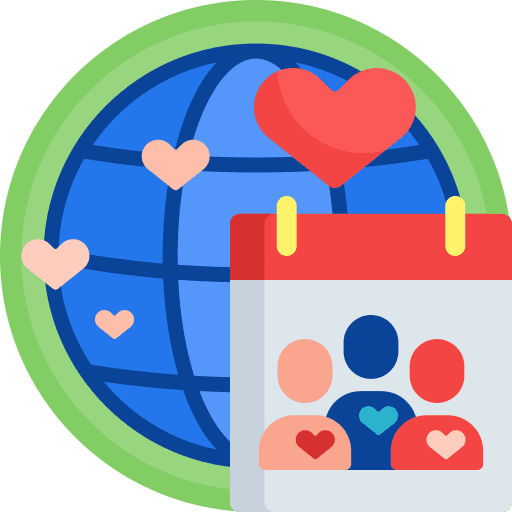 Calendar love user international day of families icon