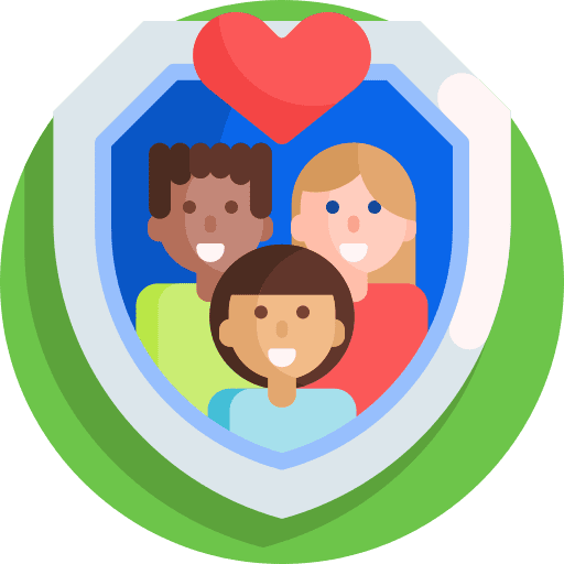 Protection family user heart icon