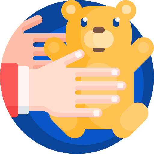 Toy hands kid and baby fluffy icon