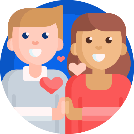 Couple woman heart love and romance icon