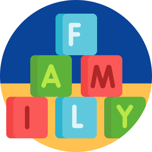 Toy kid and baby bricks family icon