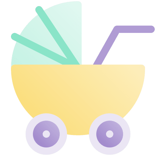 Baby stroller pushchair baby carriage kid and baby icon