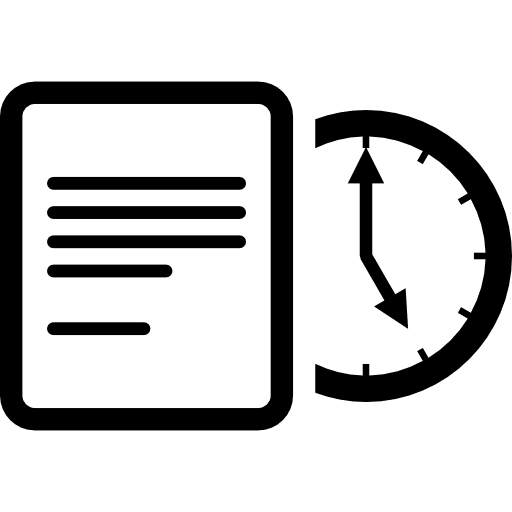 Legal document with valid period time waiting list valid icon