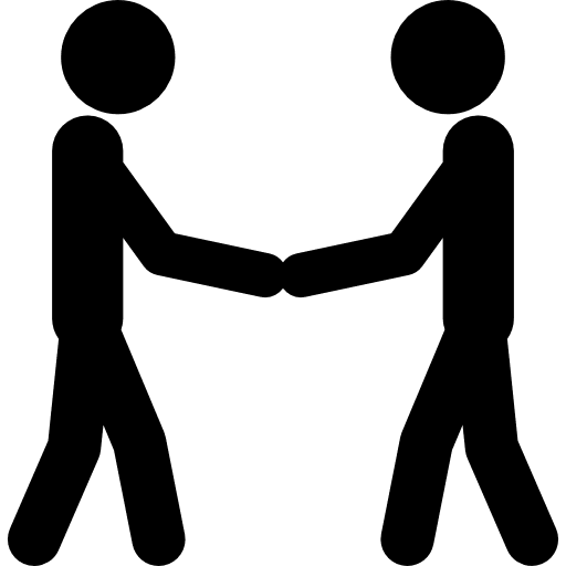 Two stick man variants shaking hands stickman customer engagement two people icon