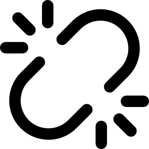 Broken link internet technology connection icon Broken link internet technology connection icon