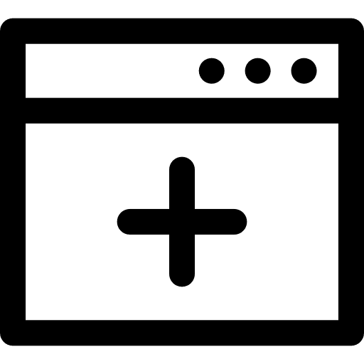 New page plus browser computing icon New page plus browser computing icon