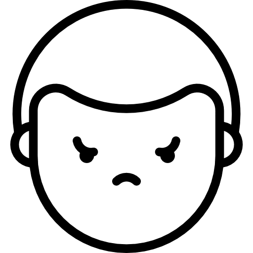 Fat boy angry expression upset emoticon icon