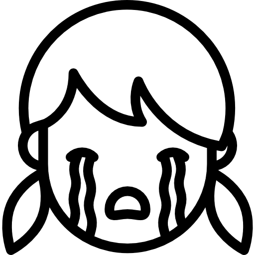 Girl crying child kid emotion icon