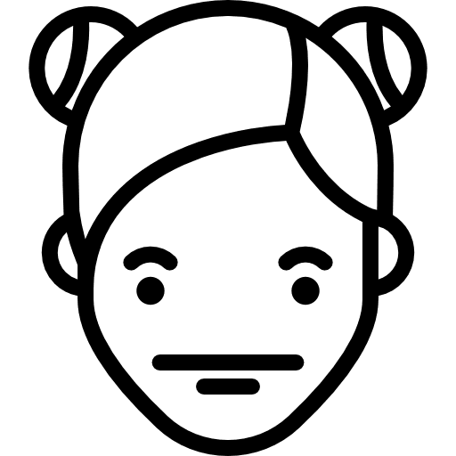 Girl with poker face femenine expression people icon