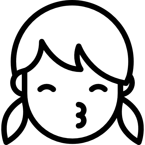 Kissing girl kiss face expression icon