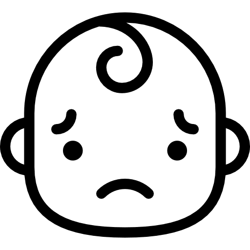 Sad baby childhood expression people icon