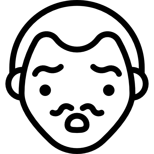 Amazed man masculine expression moustache icon