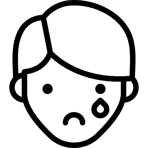 Disappointed boy face expression people icon
