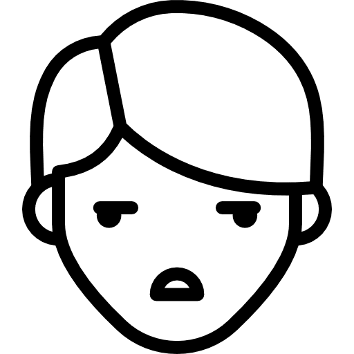 Embarrased boy face child expression icon