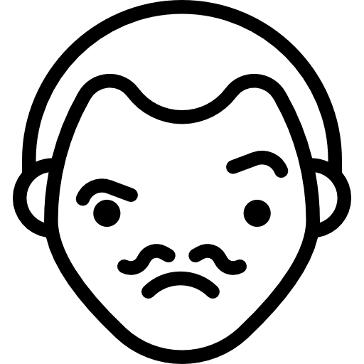 Perplexed man expression moustache people icon