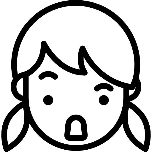 Shocked girl expression child kid icon