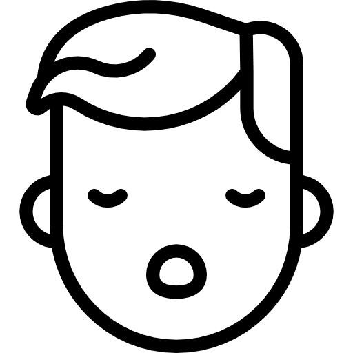 Sleepy boy kid child face icon