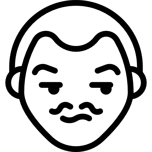 Suspicious man people moustache expression icon