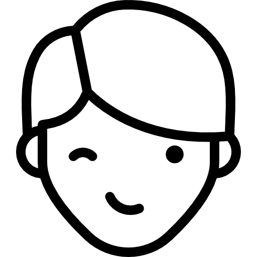 Winking boy child childhood face icon