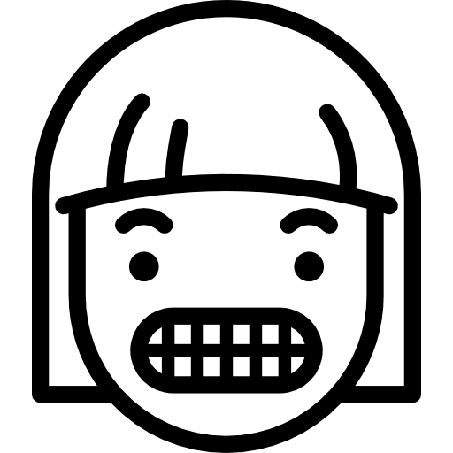 Embarrased girl child emotion expression icon