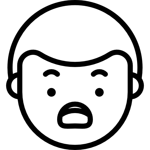 Fat boy shocked expression people emotion icon