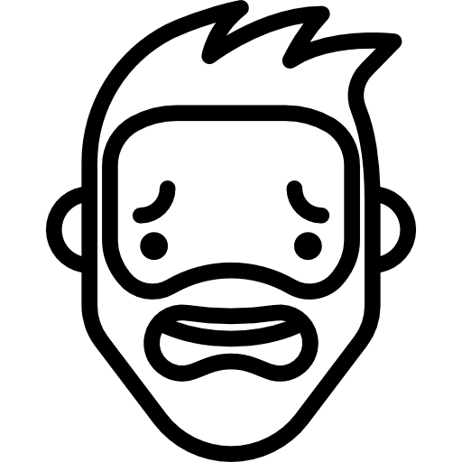 Frightened hipster expression people facial hair icon