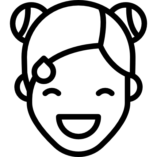 Girl embarrased sweating emotion expression icon