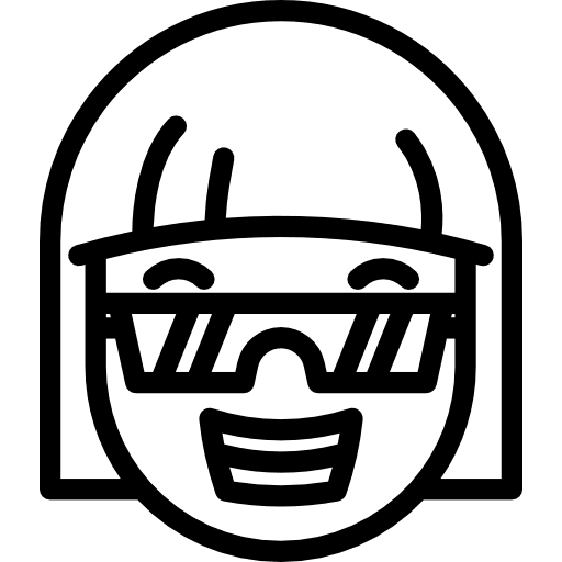 Happy woman emotion cool sunglasses icon