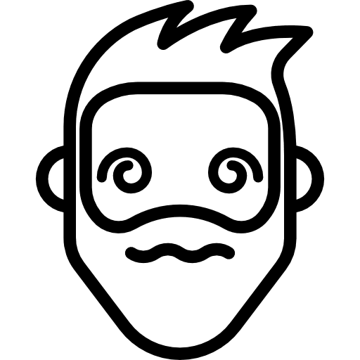 Hypnotized hipster beard face facial hair icon