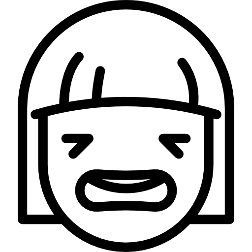 Sad woman face people emotion icon