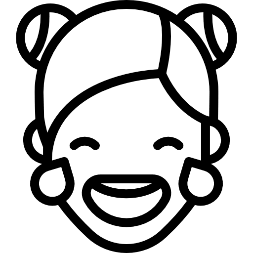 Girl laughing to tears emotion face femenine icon